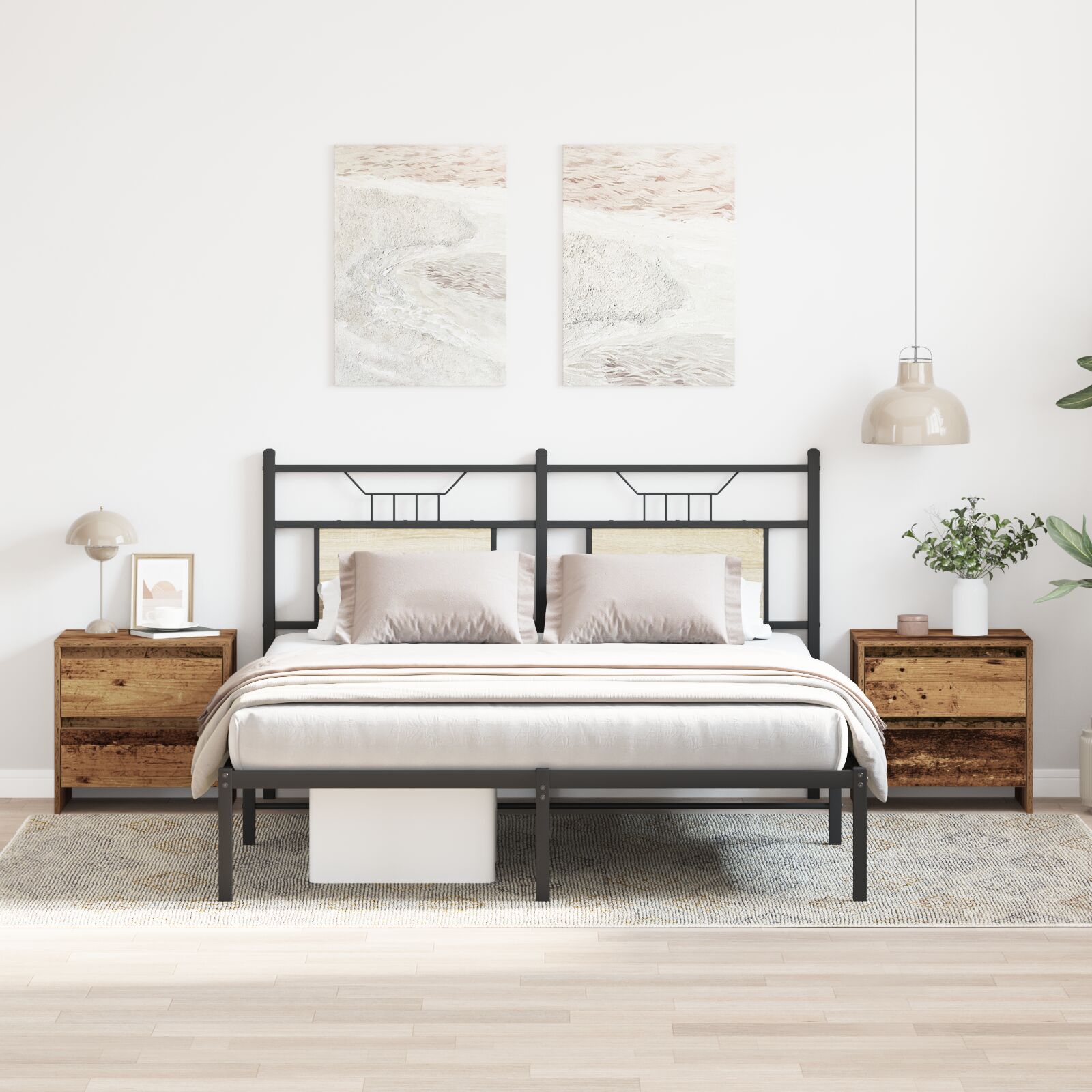 vidaXL Nachttisch 2 Stk. Alte Holz 45x34x44,5 cm Holzwerkstoff