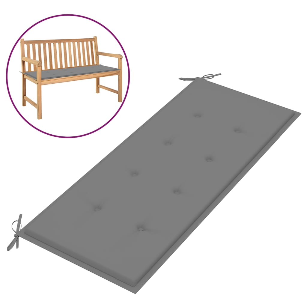 Gartenbank-Auflage Grau 120x50x3 cm Oxford-Gewebe