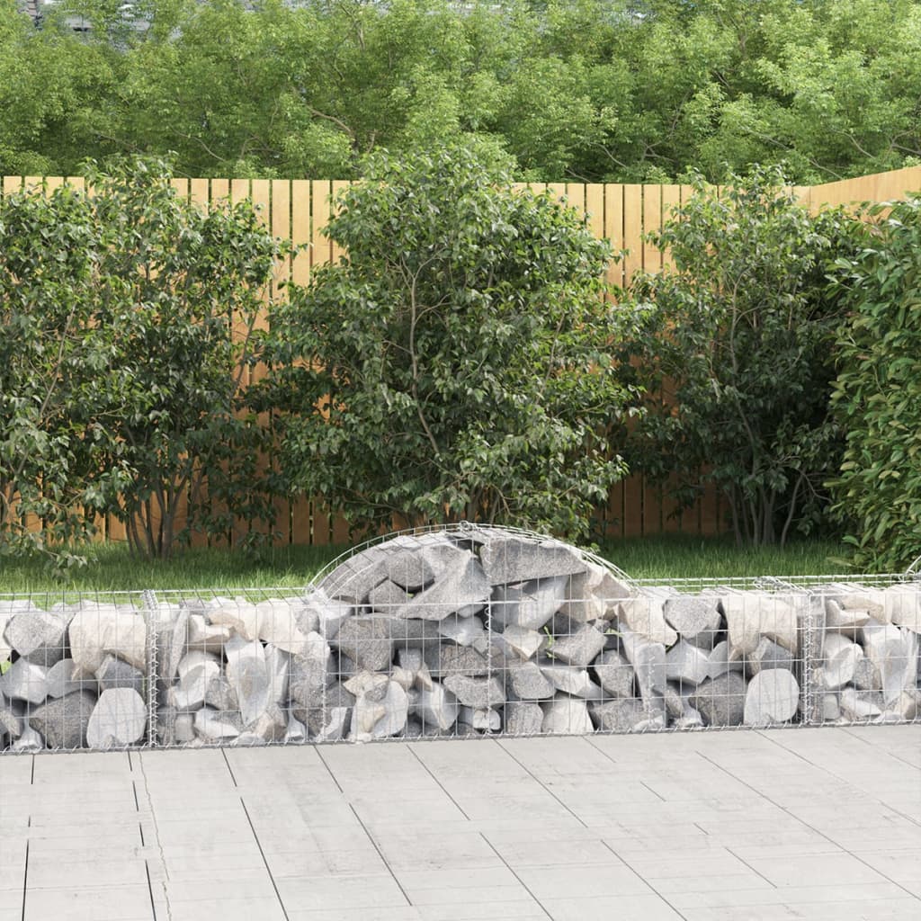 Gabionen mit Hochbogen 3 Stk. 200x50x40/60 cm Verzinktes Eisen Gabionen mit Hochbogen 3 Stk. 200x50x40/60 cm Verzinktes Eisen