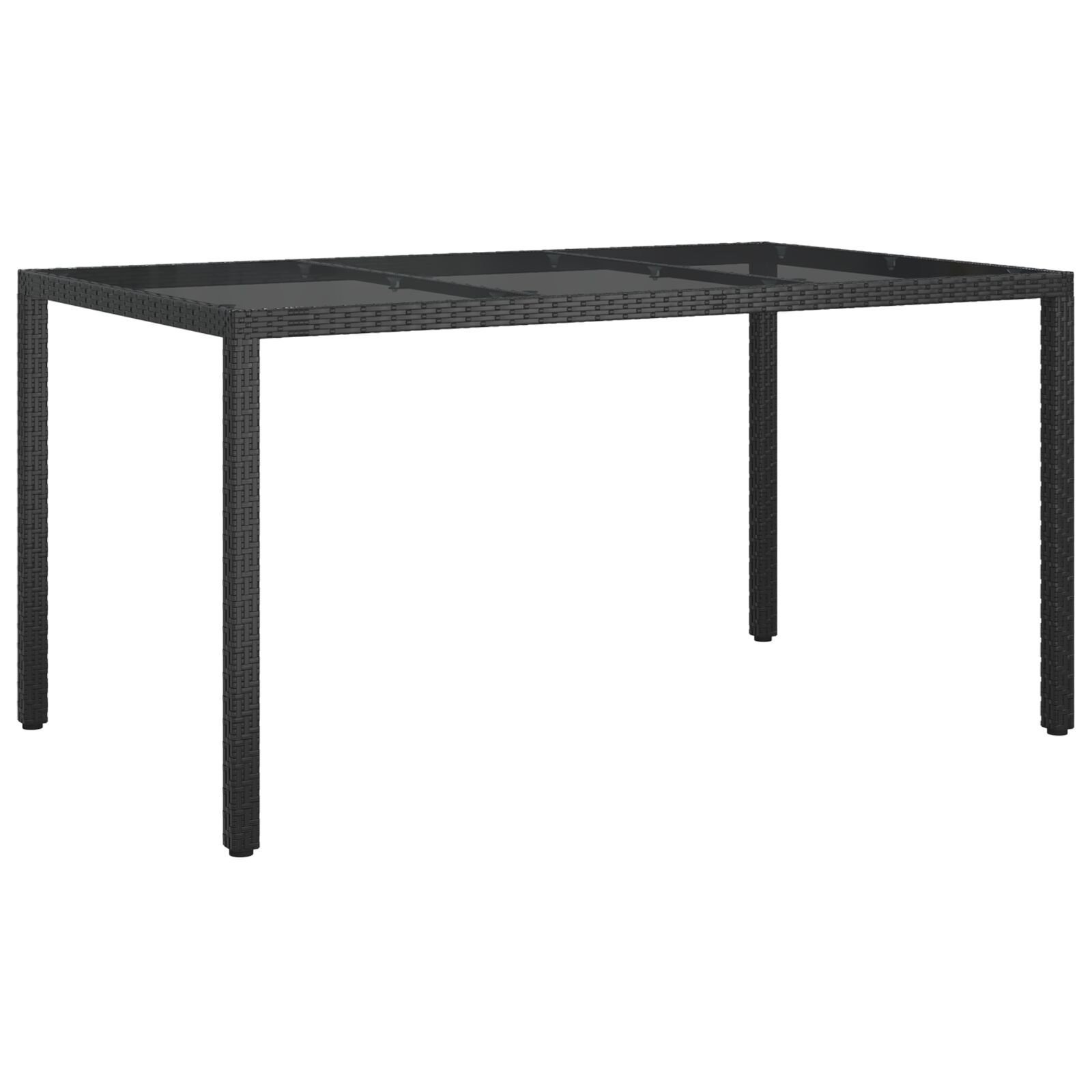 Gartentisch Schwarz 150x90x75 cm Poly-Rattan