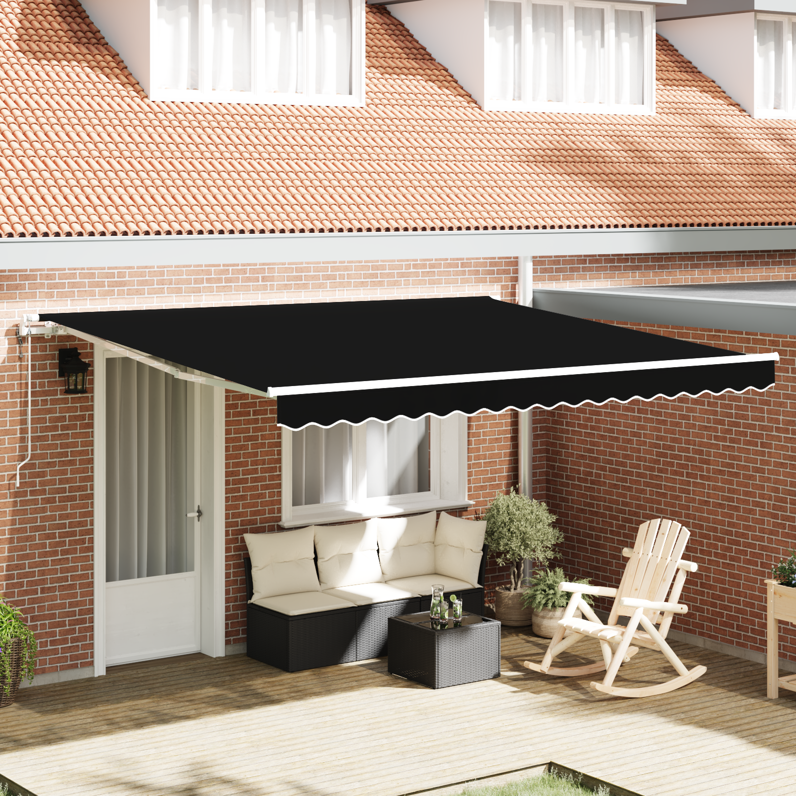 Automatische einziehbare Markise Schwarz 400x300 cm