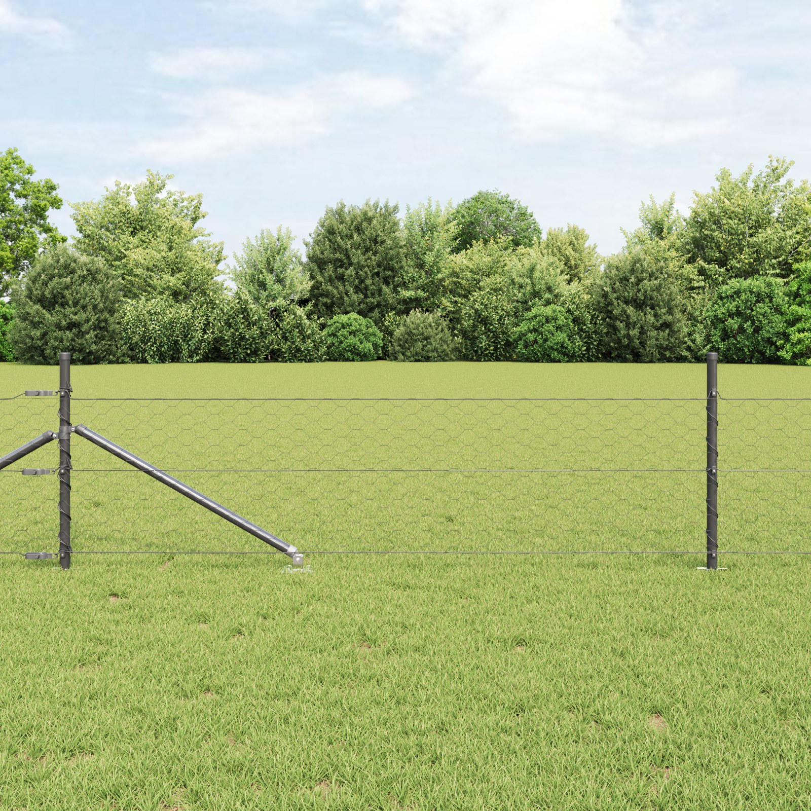 Sechseckzaun Grau 0,8x25 m Stahl