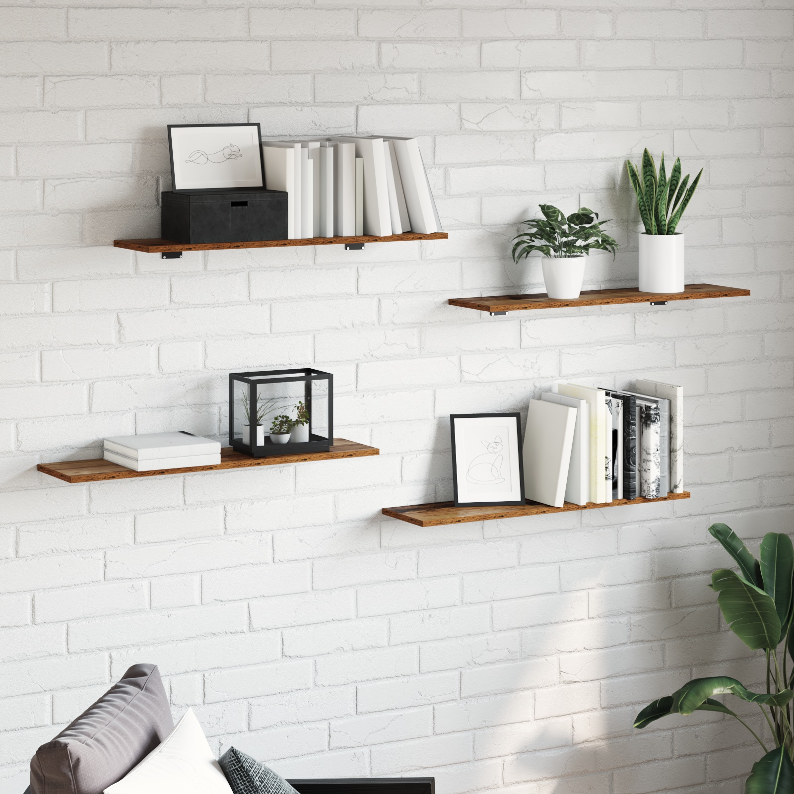 Bücherregalbrett 4 pcs Braun 100 x 40 x 1.5cm Spanplatte