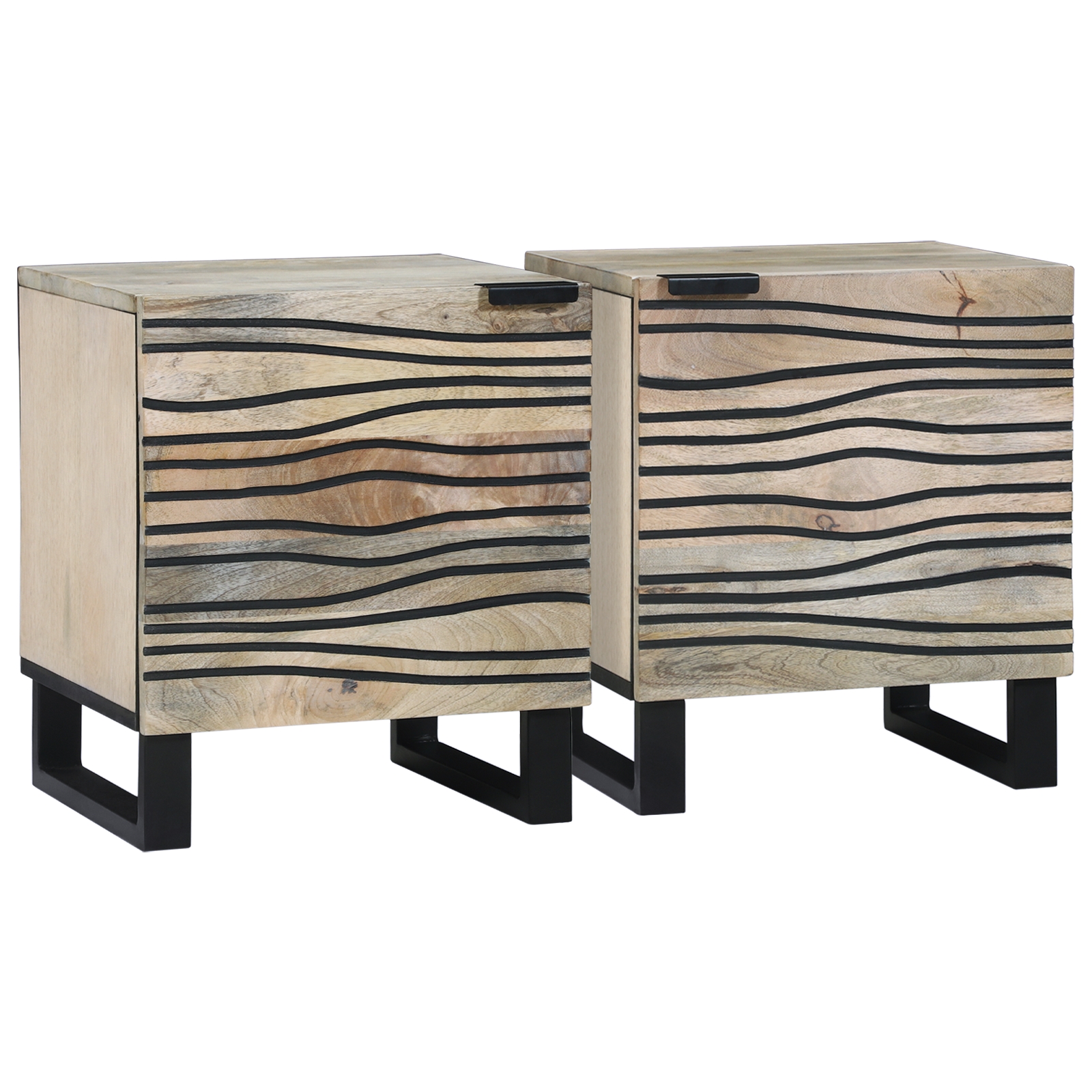 Nachttische 2 pcs Natur 40 x 33.5 x 46 cm