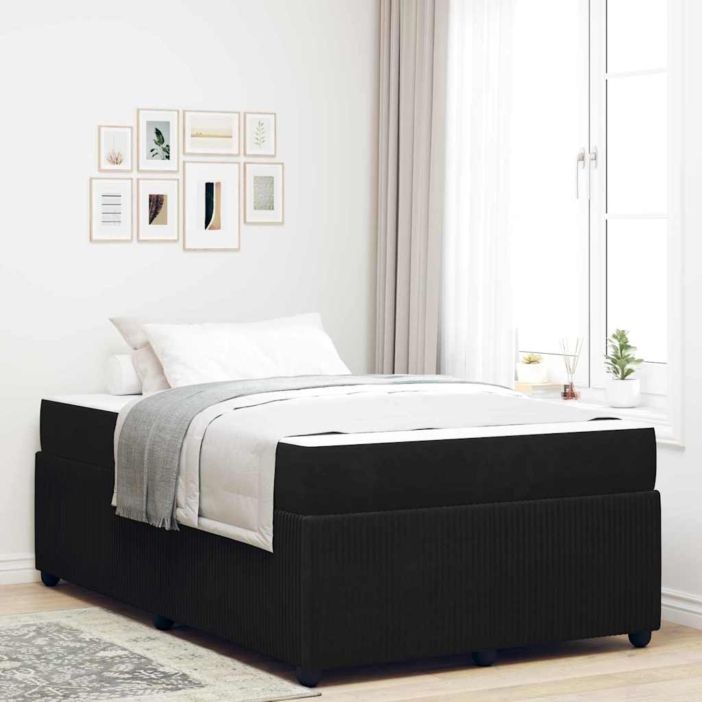 Bettgestell mit Matratze Sonstiges Schwarz 120 x 190 cm Samt