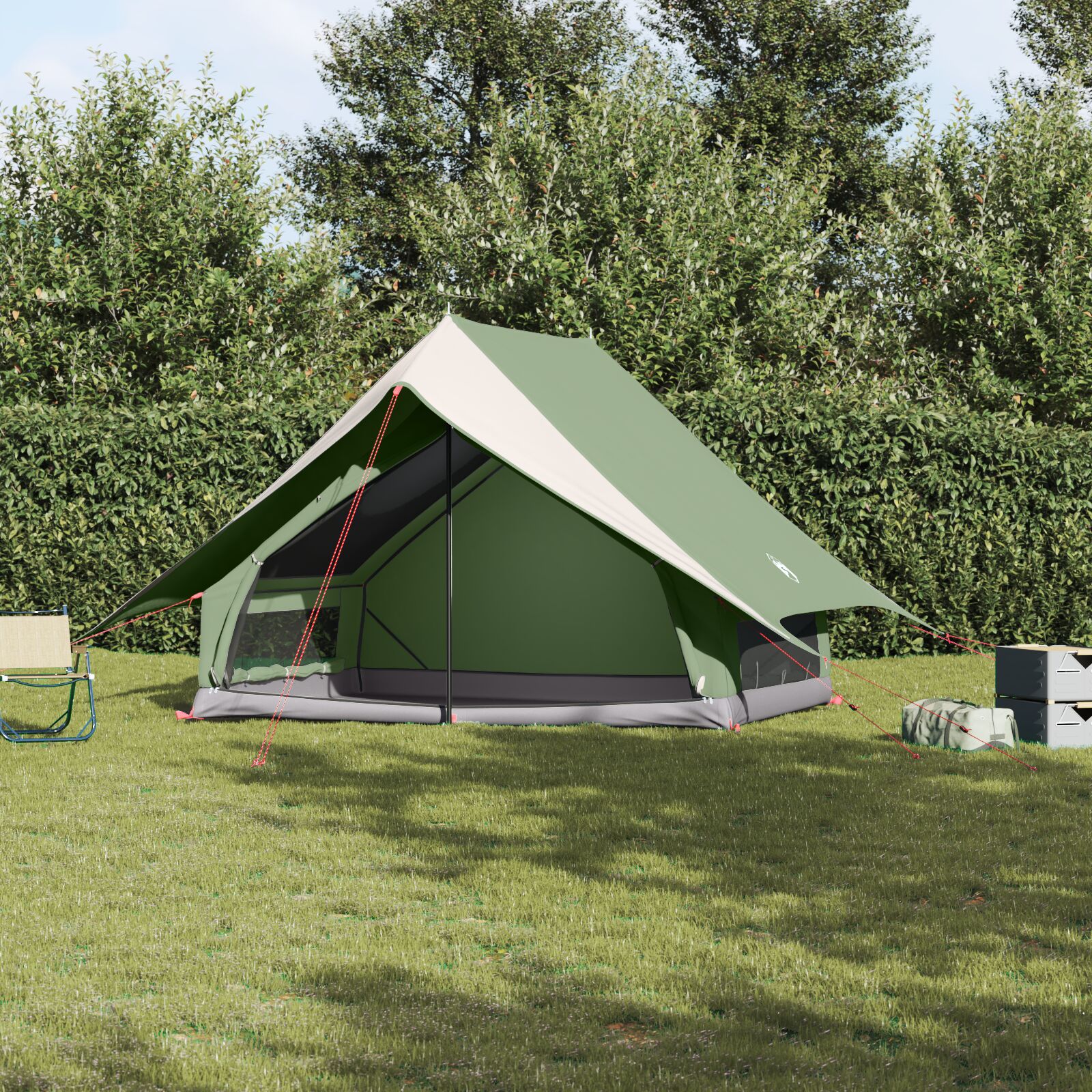 Camping Zelt 5-Personen Grün Polyester 5-Personen Faltbar