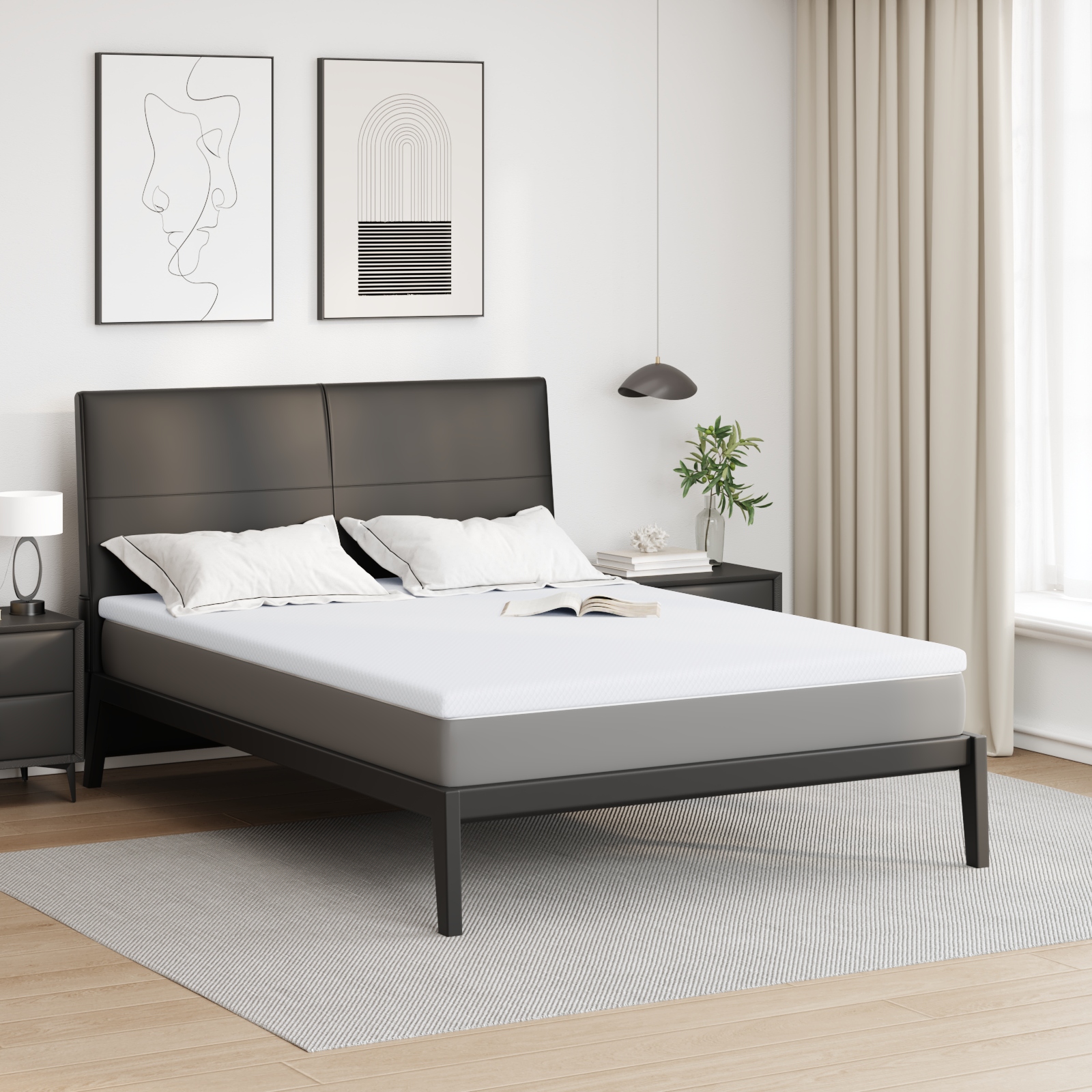 Matratzenpads Weiß 140 x 200 cm 100% Polyester Jacquardstoff