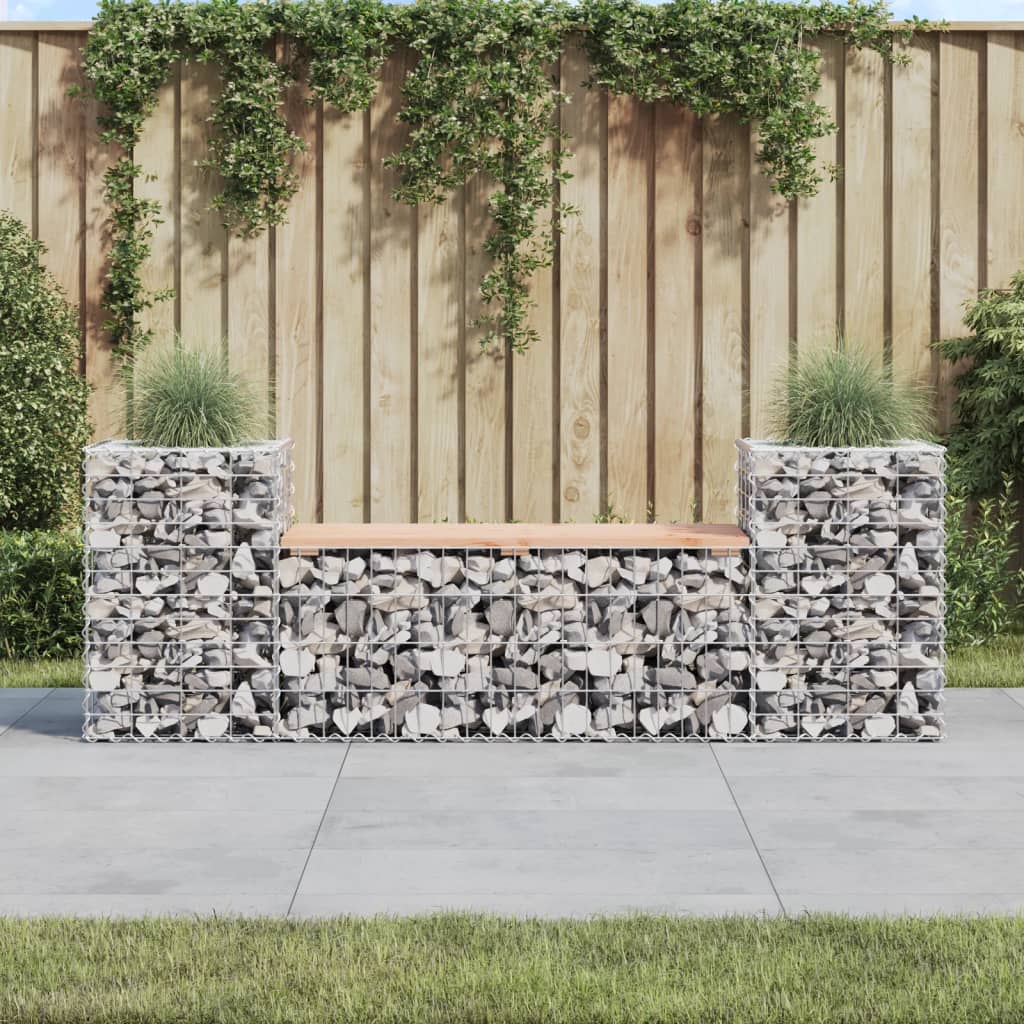 Gartenbank aus Gabionen 183x41x60,5 cm Massivholz Douglasie Gartenbank aus Gabionen 183x41x60,5 cm Massivholz Douglasie