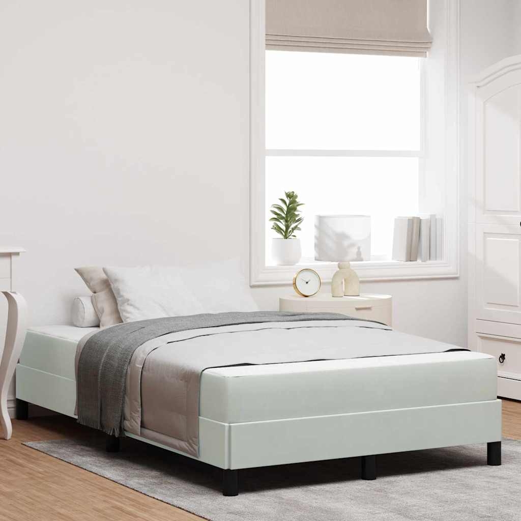 Boxspringbett mit Matratze Hellgrau 120 x 190 cm Samt