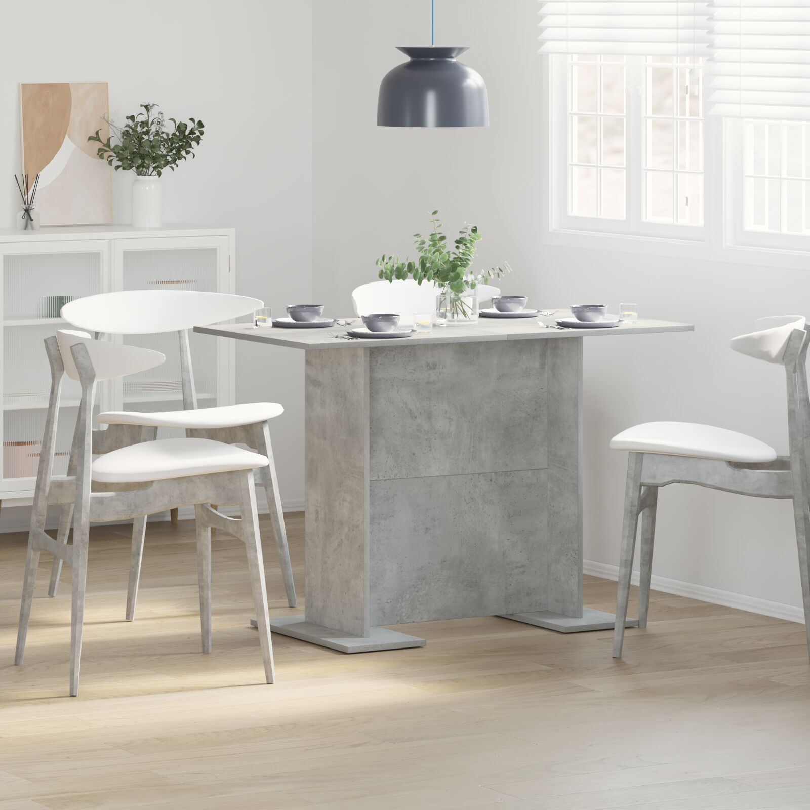 vidaXL Esstisch Beton Grau 110x60x75 cm Holzwerkstoff