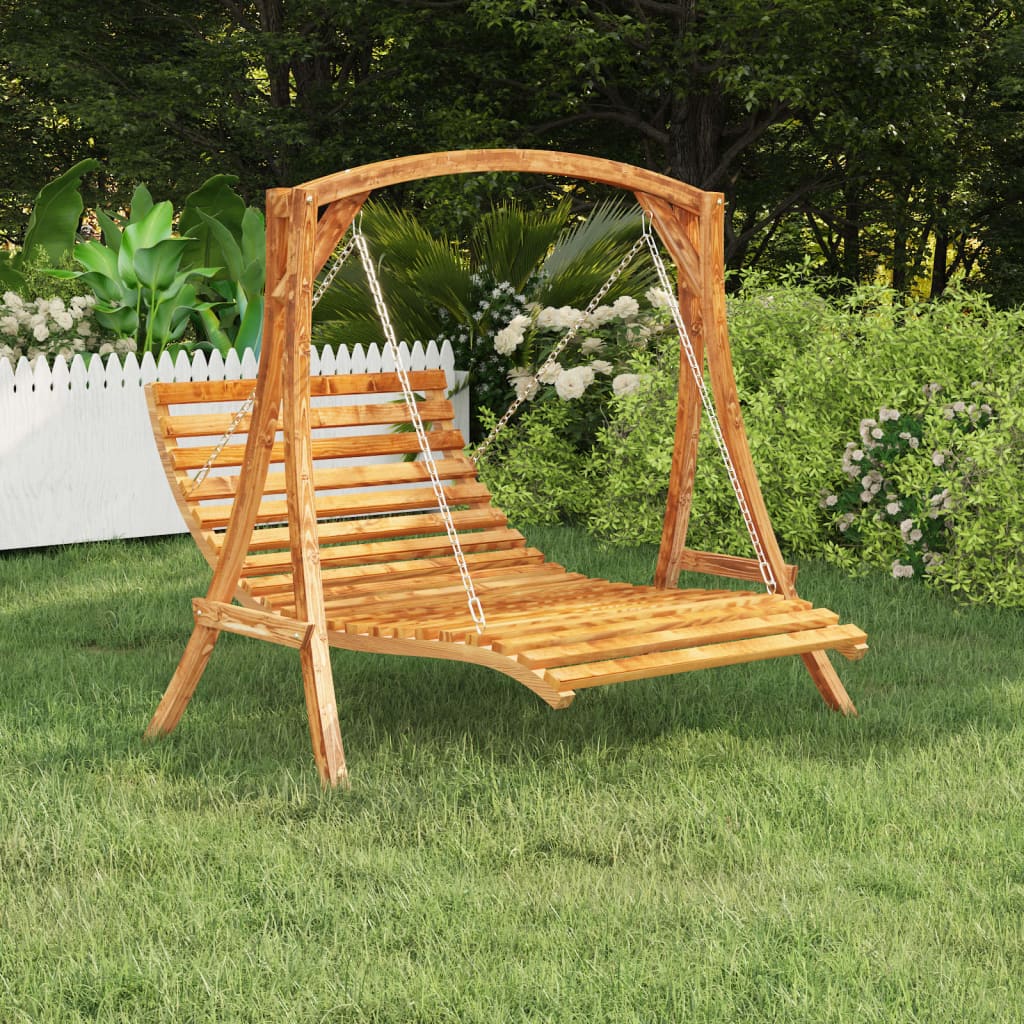 Bett-Schaukel Bugholz Massiv mit Teak-Finish 115x147x46 cm