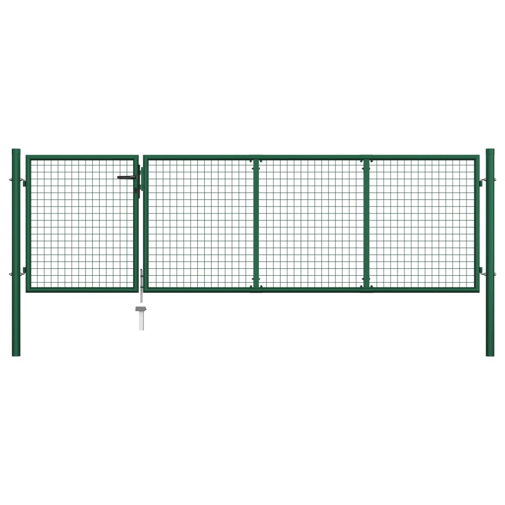 Gartentor Stahl 350 x 100 cm Grün