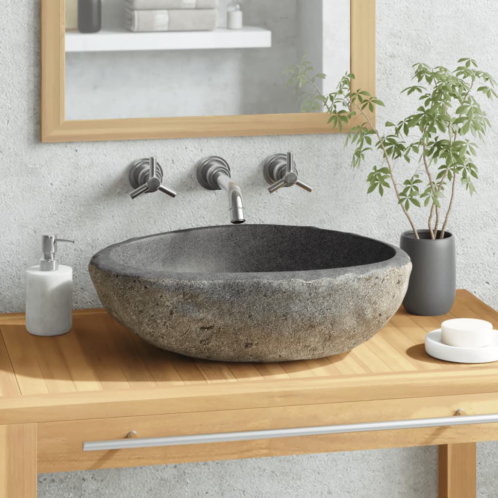 Waschbecken Flussstein Oval 29-38 cm