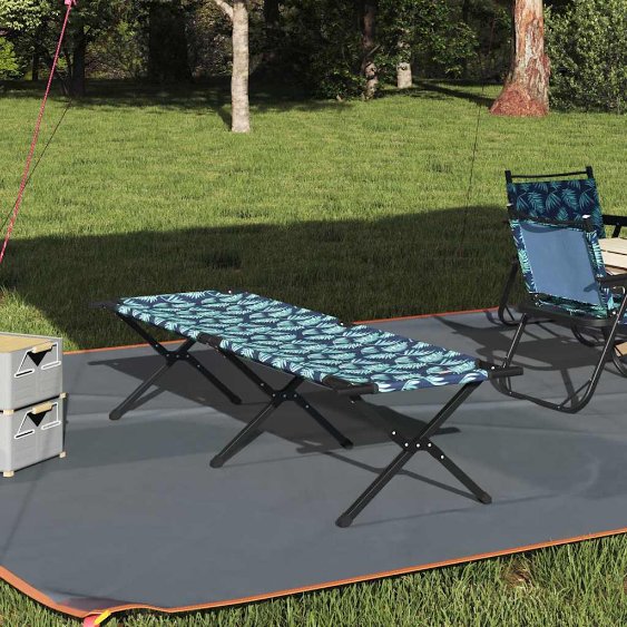 Klapp Schlafbett fürs Camping Blattmuster Oxford Stoff