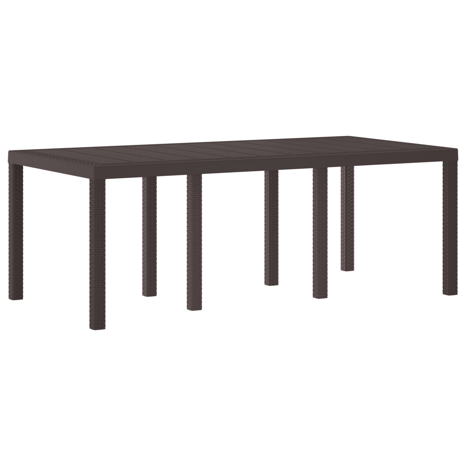 Gartentisch Braun 200x100x73 cm Poly Rattan