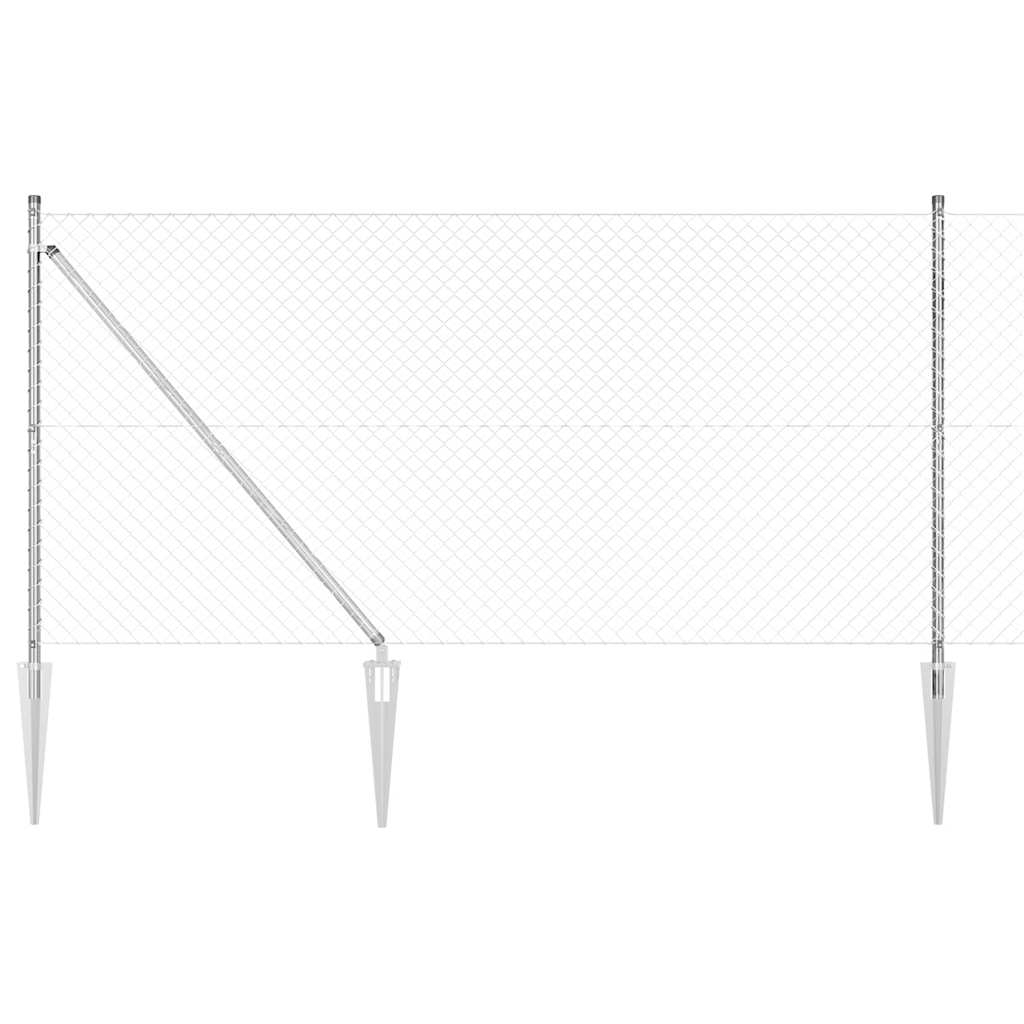 Zaunpfostenset Silber 10 x 1.2 m Verzinkter Stahl