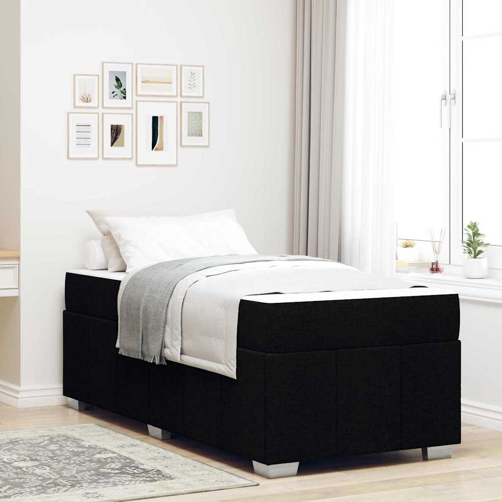 Bettgestell Schwarz 90 x 190 cm Stoff