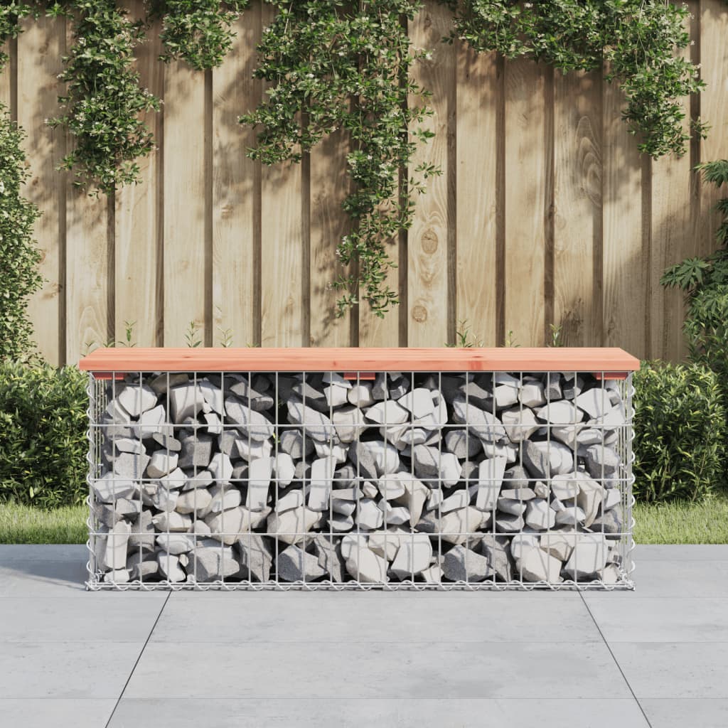 Gartenbank aus Gabionen 103x31,5x42 cm Massivholz Douglasie Gartenbank aus Gabionen 103x31,5x42 cm Massivholz Douglasie