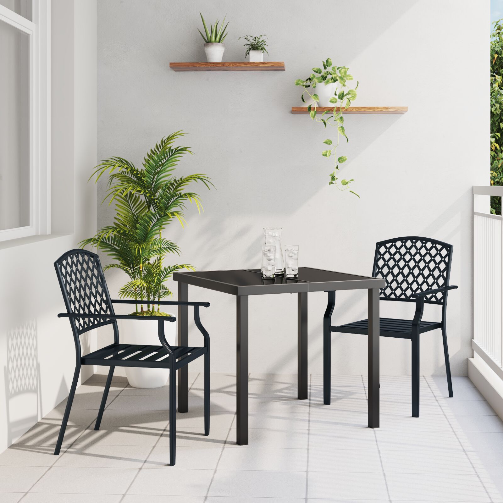 3-Teiliges Garten-Essset Anthrazit Stahl 3-Teiliges Garten-Essset Anthrazit Stahl