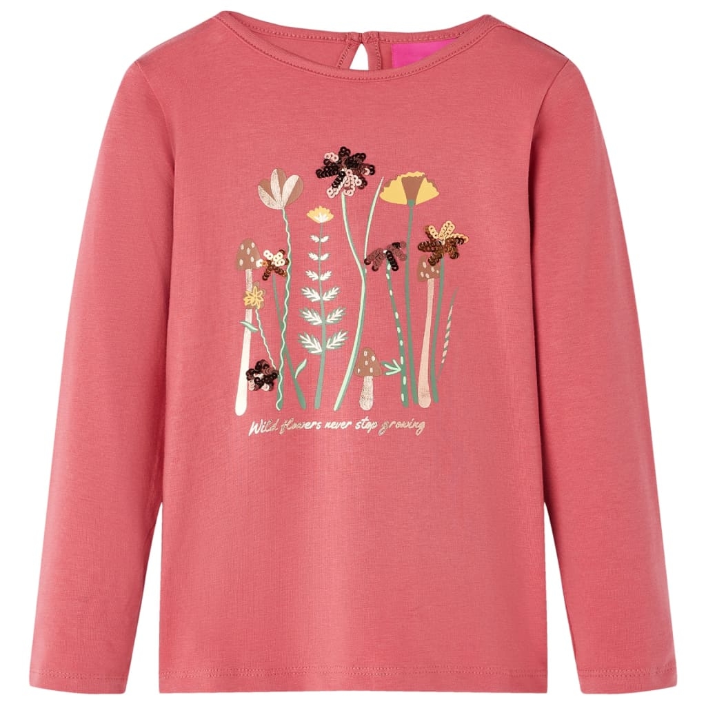 Kinder-Langarmshirt Altrosa 128