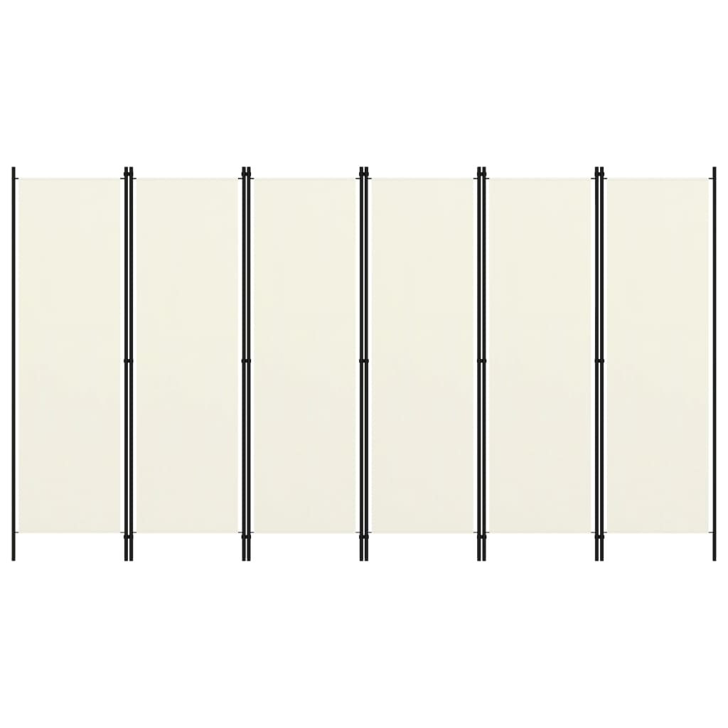 6-tlg. Raumteiler Weiß 300x180 cm