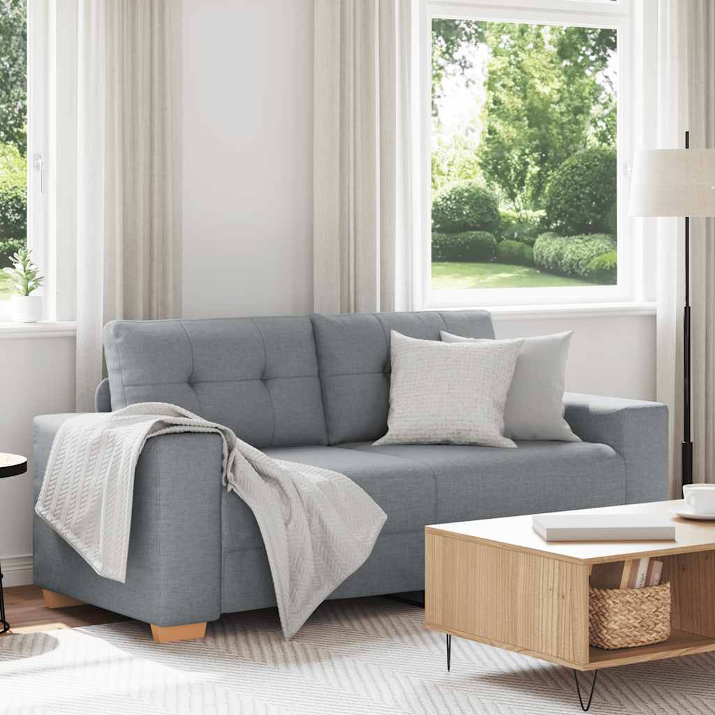 Zweisitzer-Sofa Hellgrau 140 cm Stoff Zweisitzer-Sofa Hellgrau 140 cm Stoff