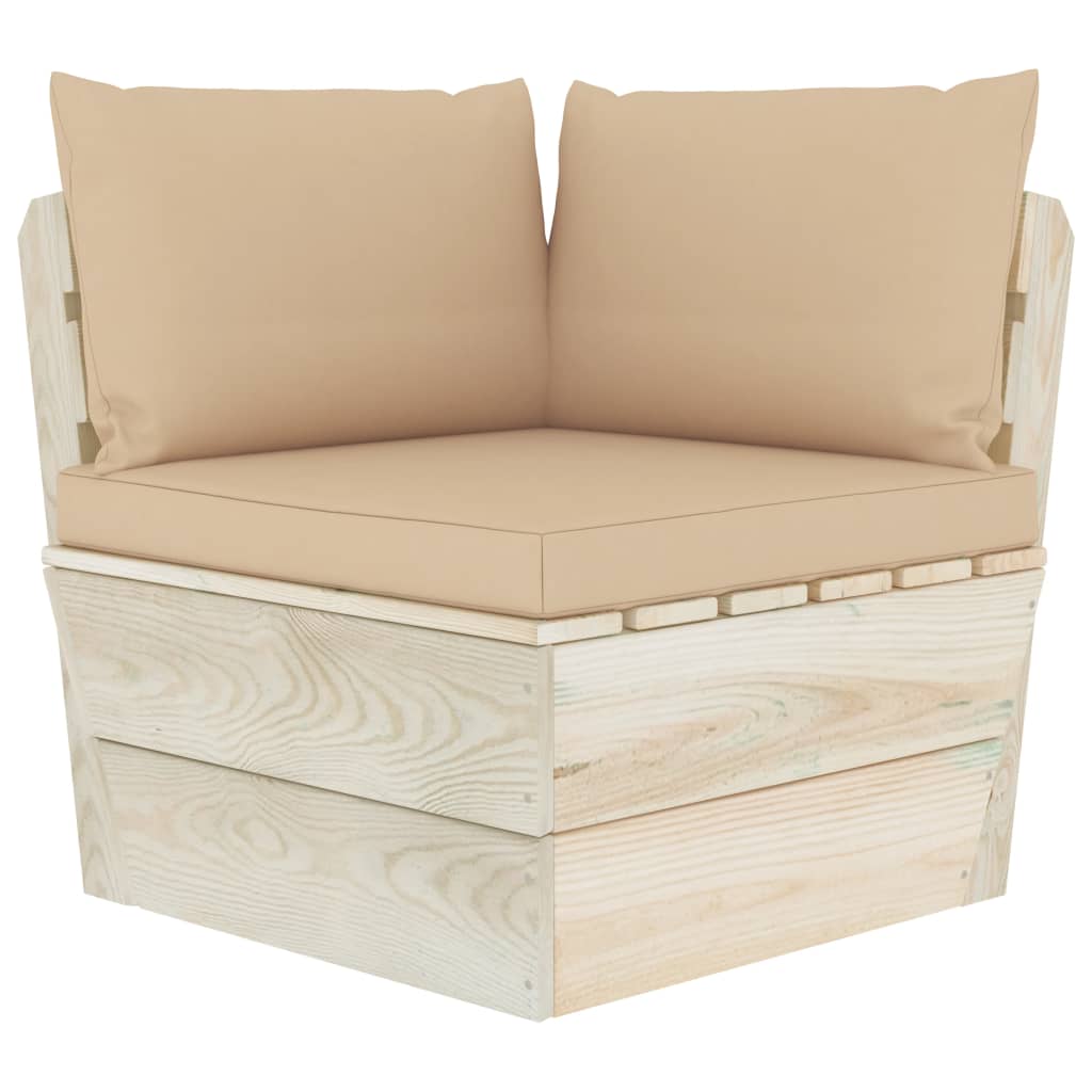 Palettenkissen 3-tlg. Beige Oxford-Gewebe