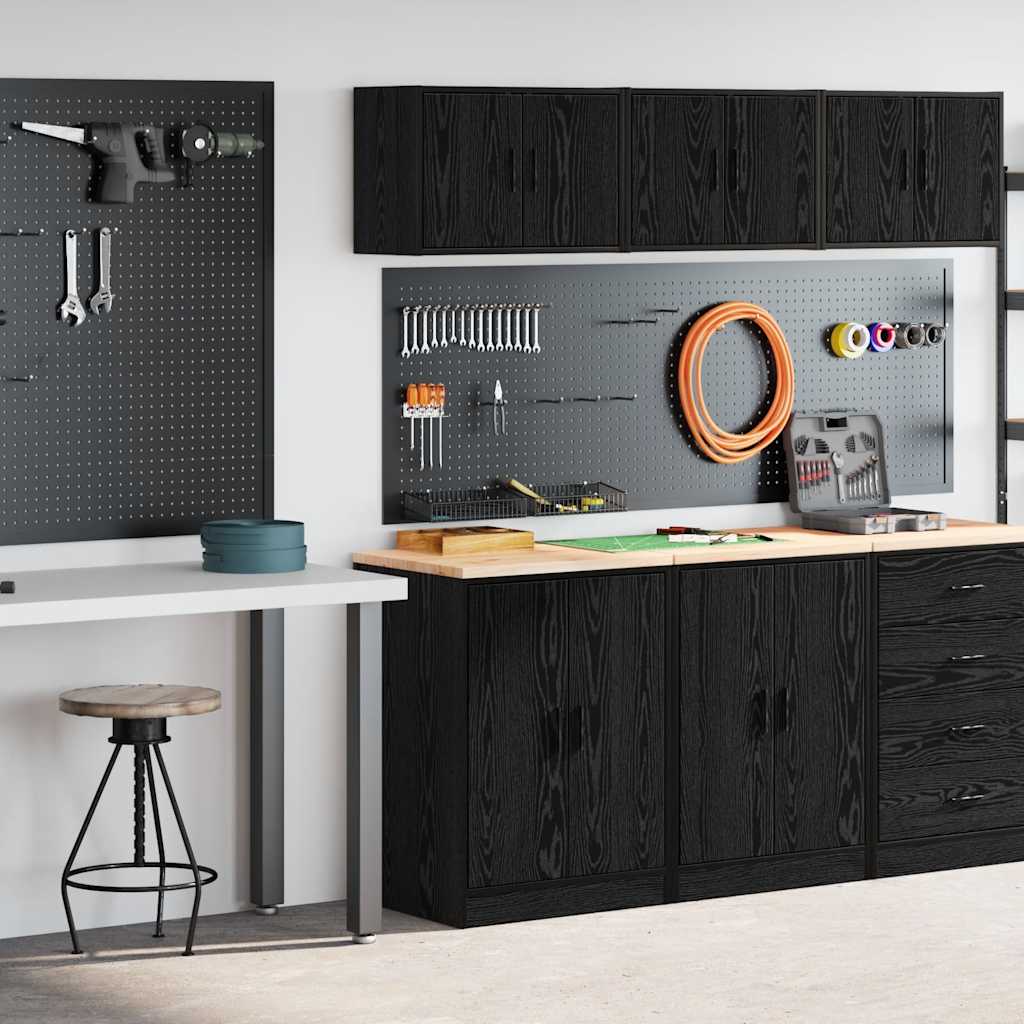 Garagenschränke 2 Stk. Schwarz Holzwerkstoff Garagenschränke 2 Stk. Schwarz Holzwerkstoff