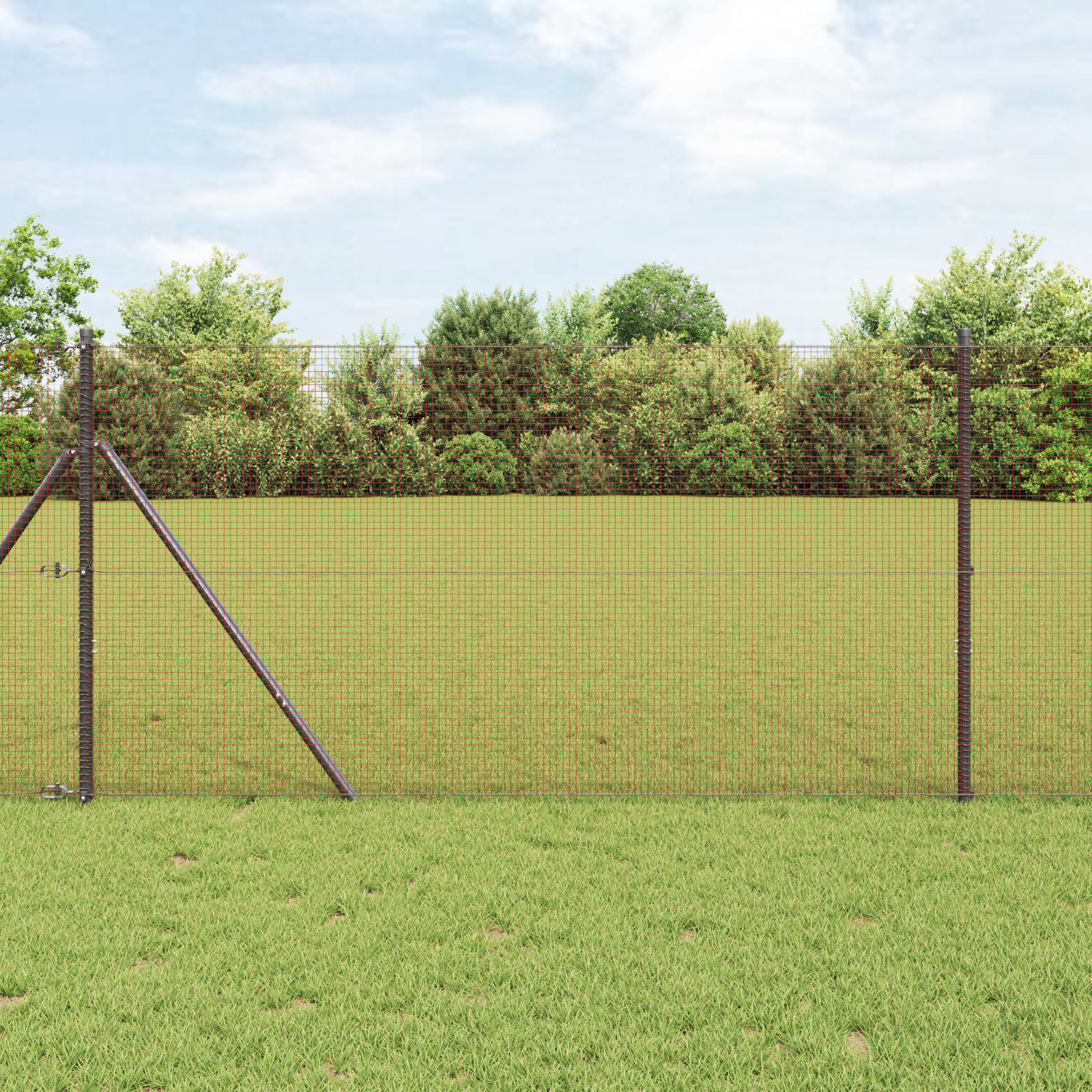 Geschweißter Drahtzaun Rot 1.5x25 m Stahl