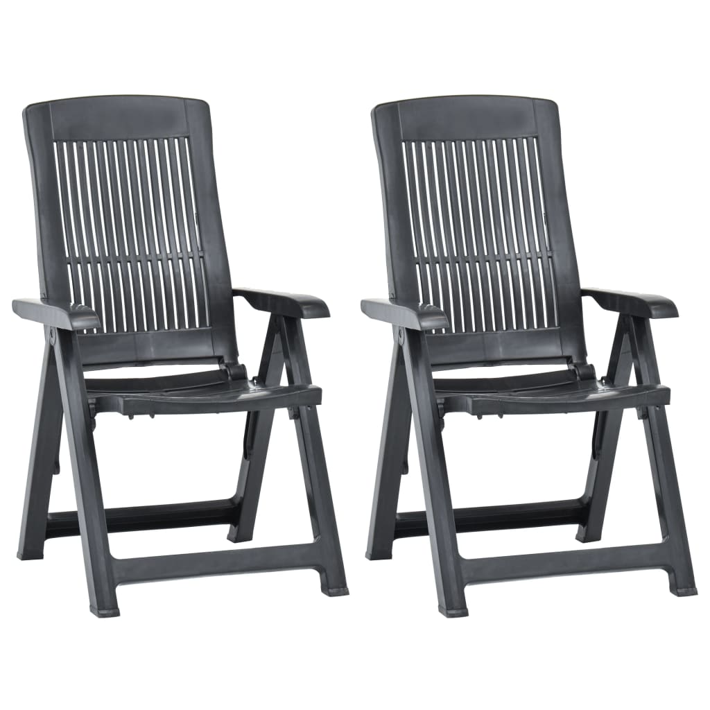 Verstellbare Gartenstühle 2 Stk. Kunststoff Anthrazit Verstellbare Gartenstühle 2 Stk. Kunststoff Anthrazit