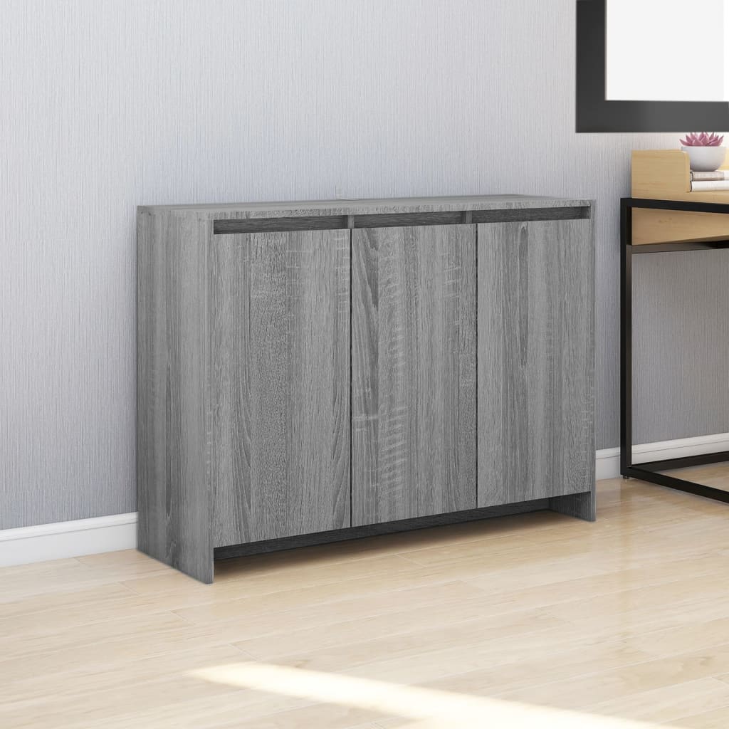 Sideboard Sonoma-Eiche Grau 102x33x75 cm Holzwerkstoff