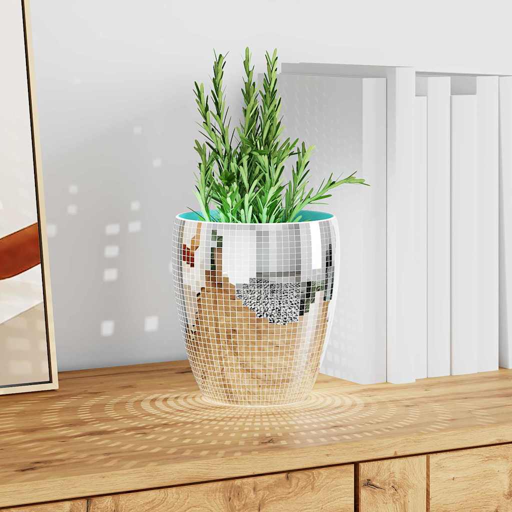 Spiegel-Mosaikfliese Geometrisch 12 pcs Silber 100 x 4 cm Glas
