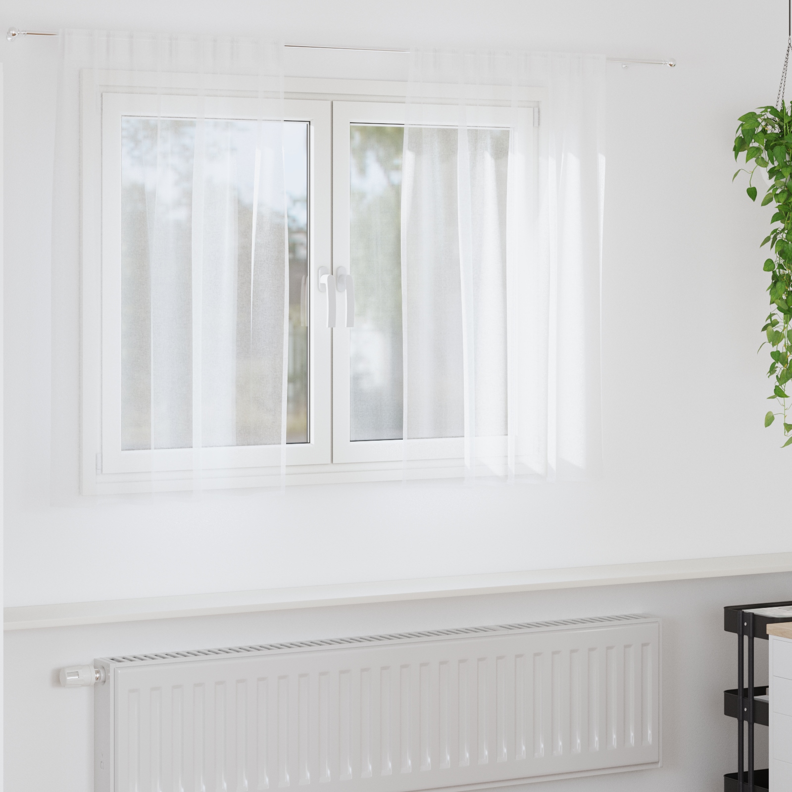 Vorhänge mit Vorhängen 2 pcs Weiß 140 x 140 cm Polyester