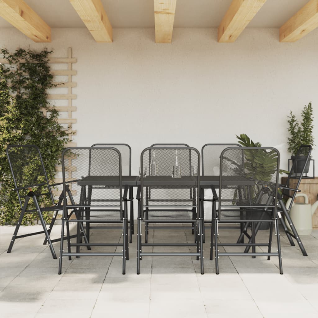9-tlg. Garten-Essgruppe Anthrazit Streckgitter 9-tlg. Garten-Essgruppe Anthrazit Streckgitter