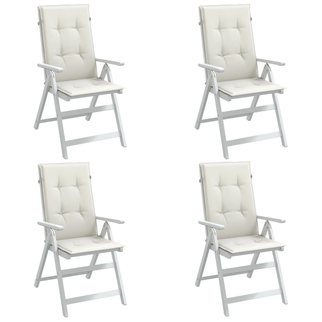 Hochlehner-Auflagen 4 Stk. Melange Creme 120x50x4 cm Stoff