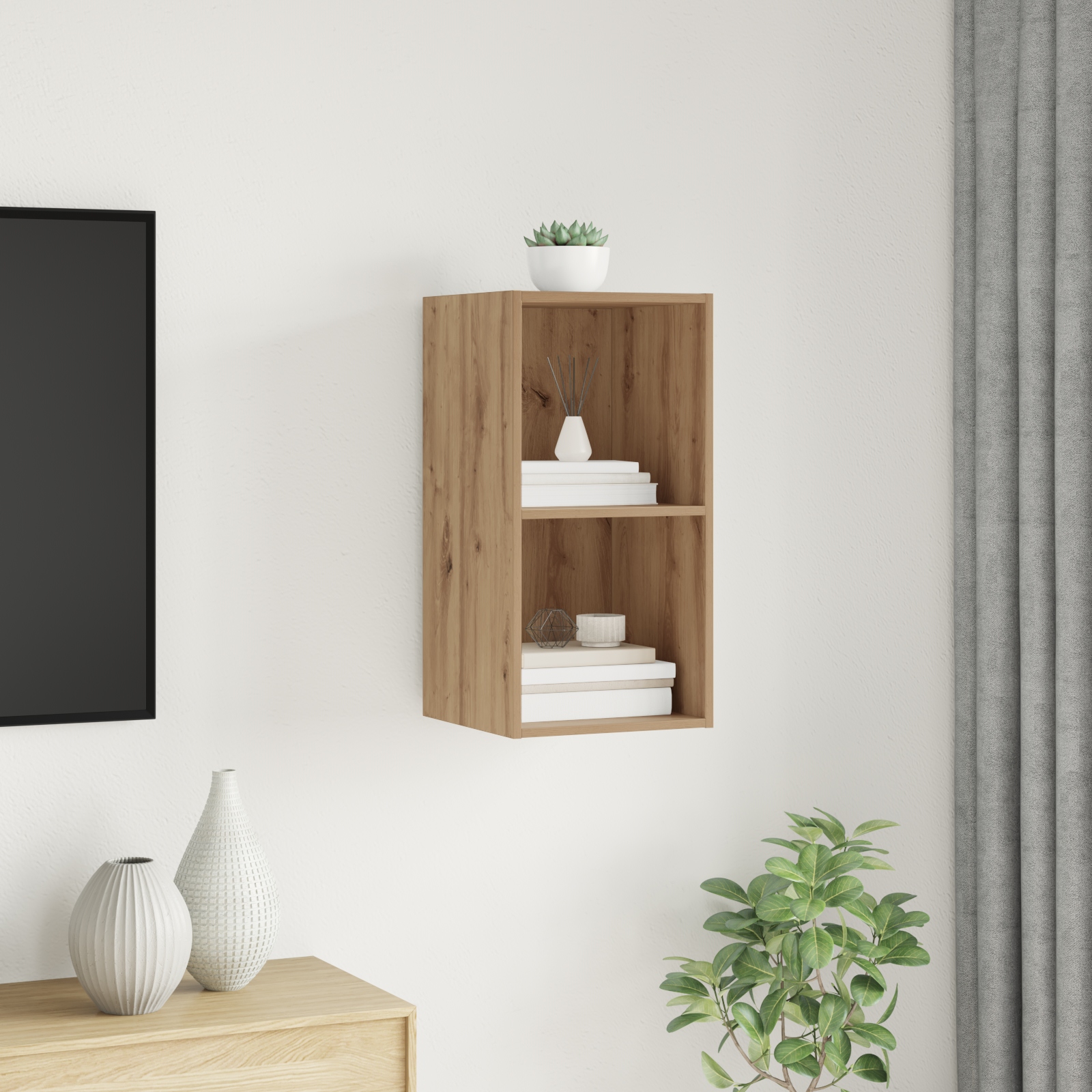 TV-Schränk Eiche handwerklich 37 x 37 x 72 cm Holzwerkstoff