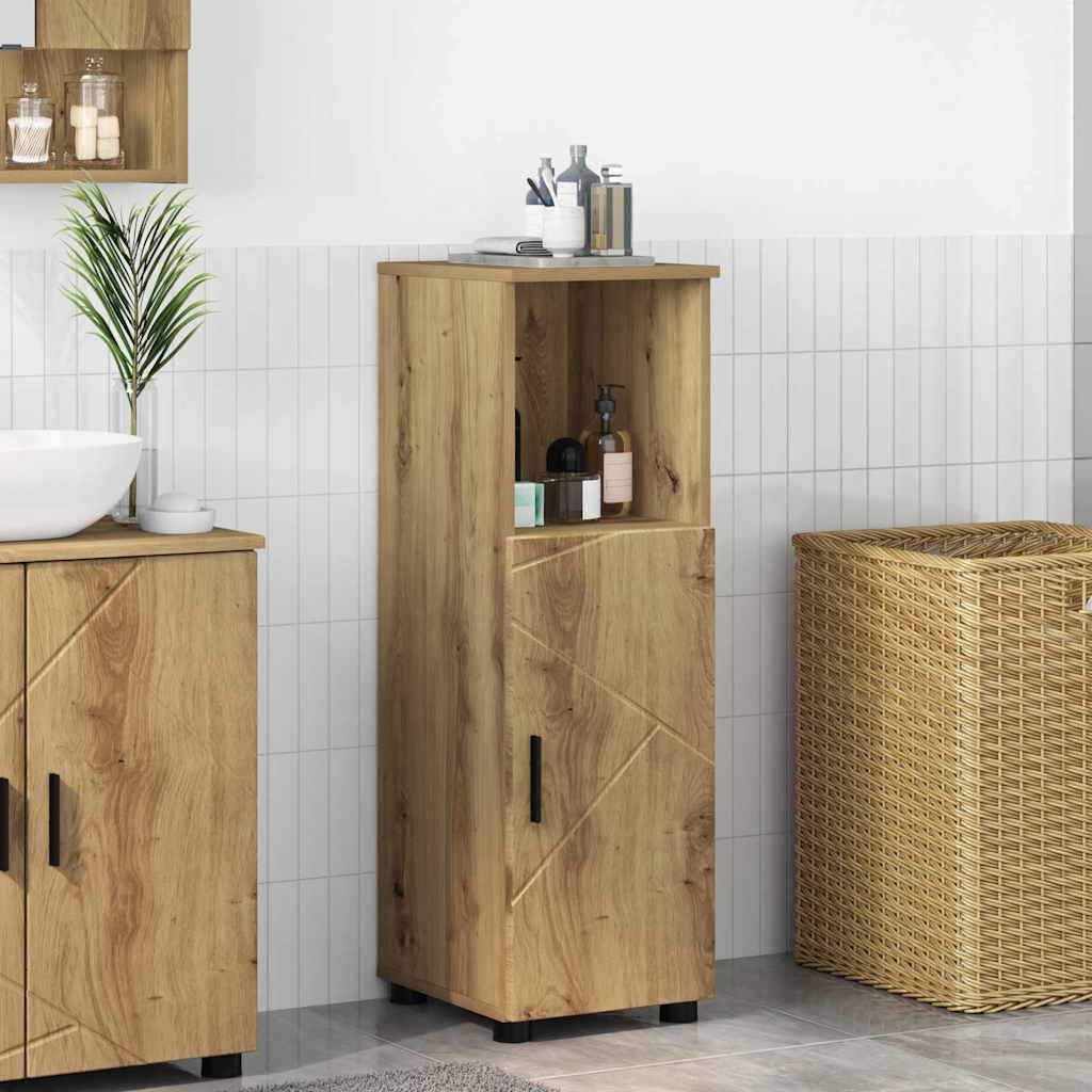 Badezimmer Schrank mit Regal Eiche handwerklich 30 x 35 x 95 cm