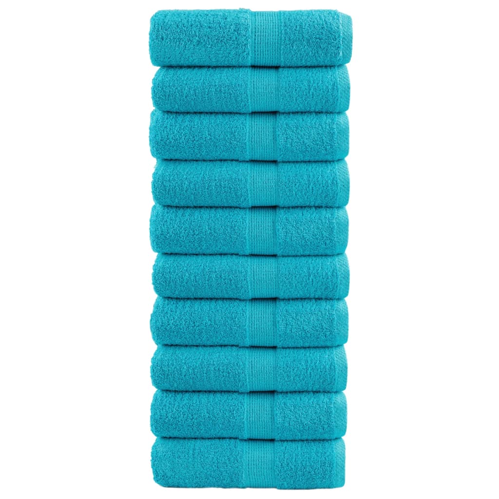 Premium-Waschlappen 10 Stk Türkis 30x30 600 g/m² 100% Baumwolle