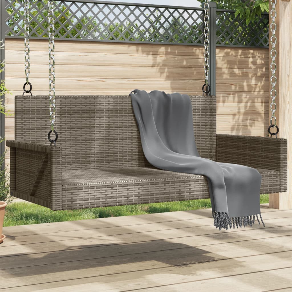 Hängebank Grau 119x56x48 cm Poly Rattan Hängebank Grau 119x56x48 cm Poly Rattan