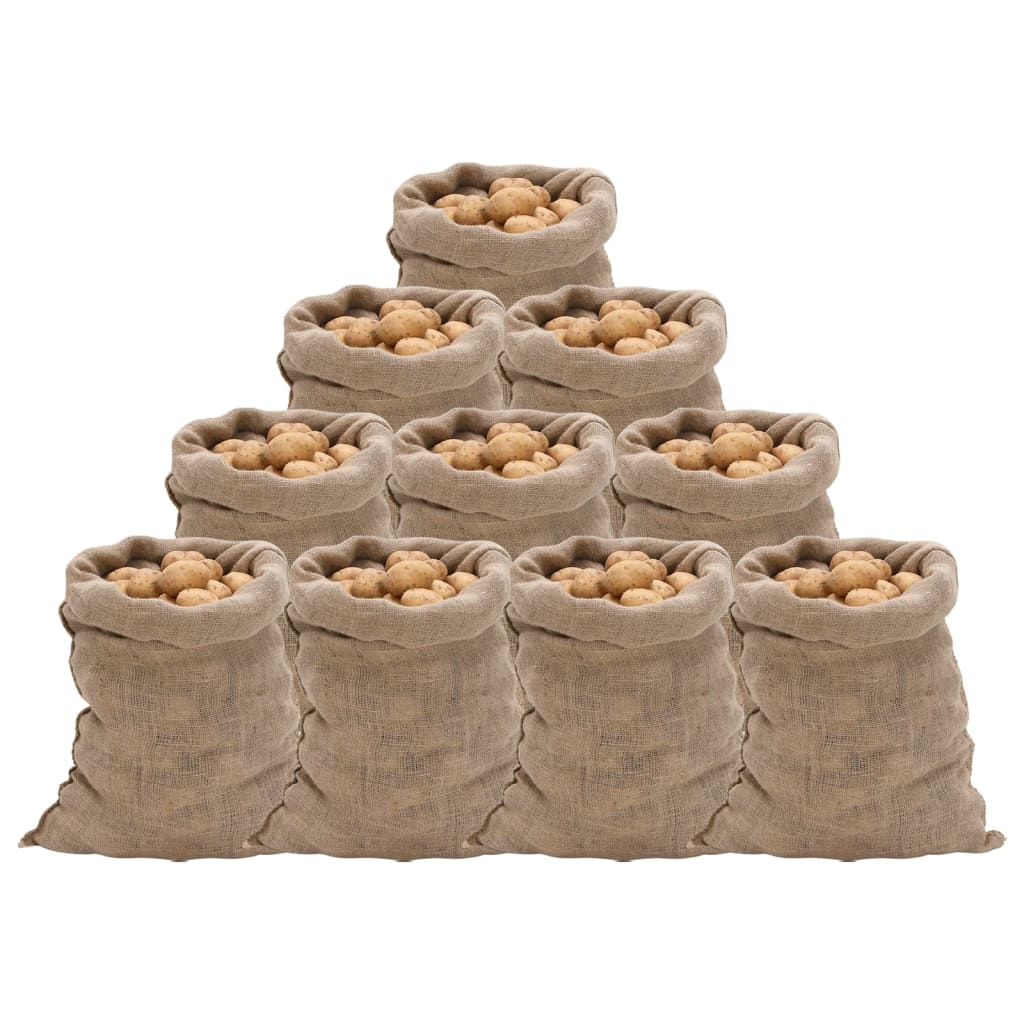 Jutesäcke 10 Stk. 60x105 cm 100% Jute 220 g/m² Jutesäcke 10 Stk. 60x105 cm 100% Jute 220 g/m²