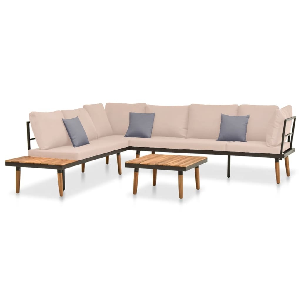 4-tlg. Garten-Lounge-Set mit Kissen Massivholz Akazie 4-tlg. Garten-Lounge-Set mit Kissen Massivholz Akazie
