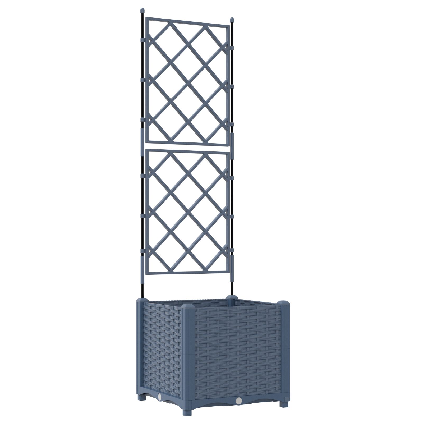 Gartenpflanzer mit Spalier Grau 40x40x143 cm
