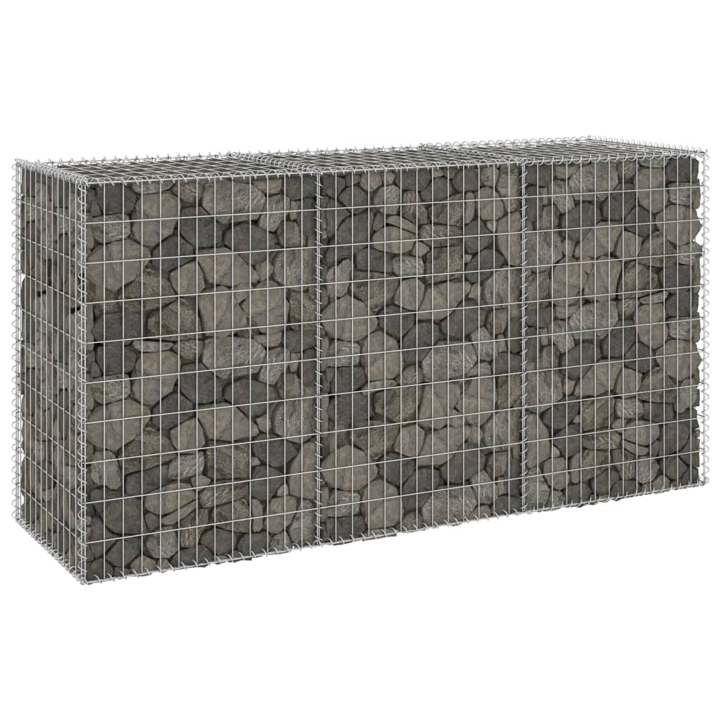 Gabionenwand mit Abdeckung Verzinkter Stahl 200x60x100 cm Gabionenwand mit Abdeckung Verzinkter Stahl 200x60x100 cm