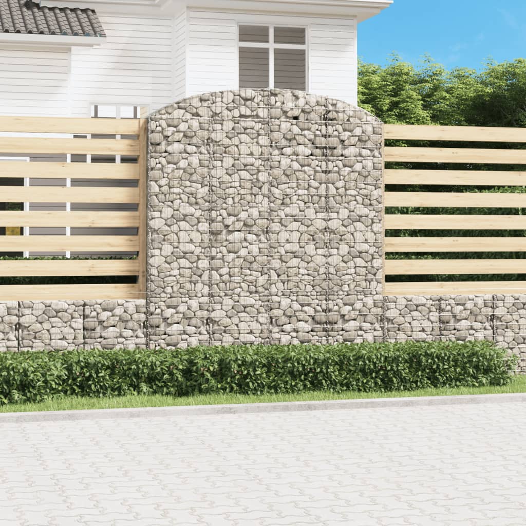 Gabione mit Hochbogen 200x50x220/240 cm Verzinktes Eisen Gabione mit Hochbogen 200x50x220/240 cm Verzinktes Eisen
