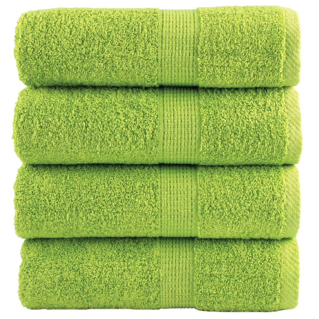 Premium-Waschlappen 4 Stk. Apfelgrün 30x30 cm 600g/m² Baumwolle