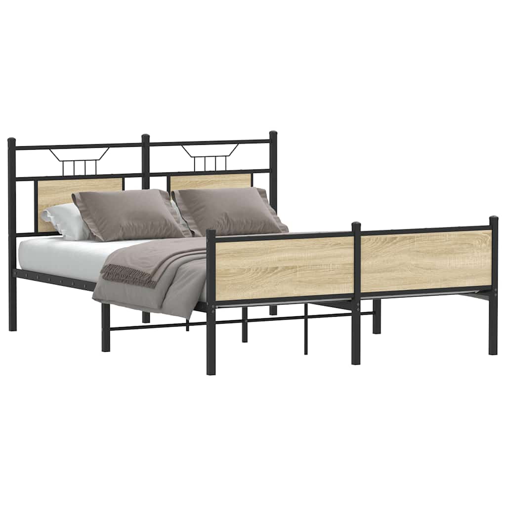 Bettgestell ohne Matratze Sonoma-Eiche 140x200 cm Holzwerkstoff