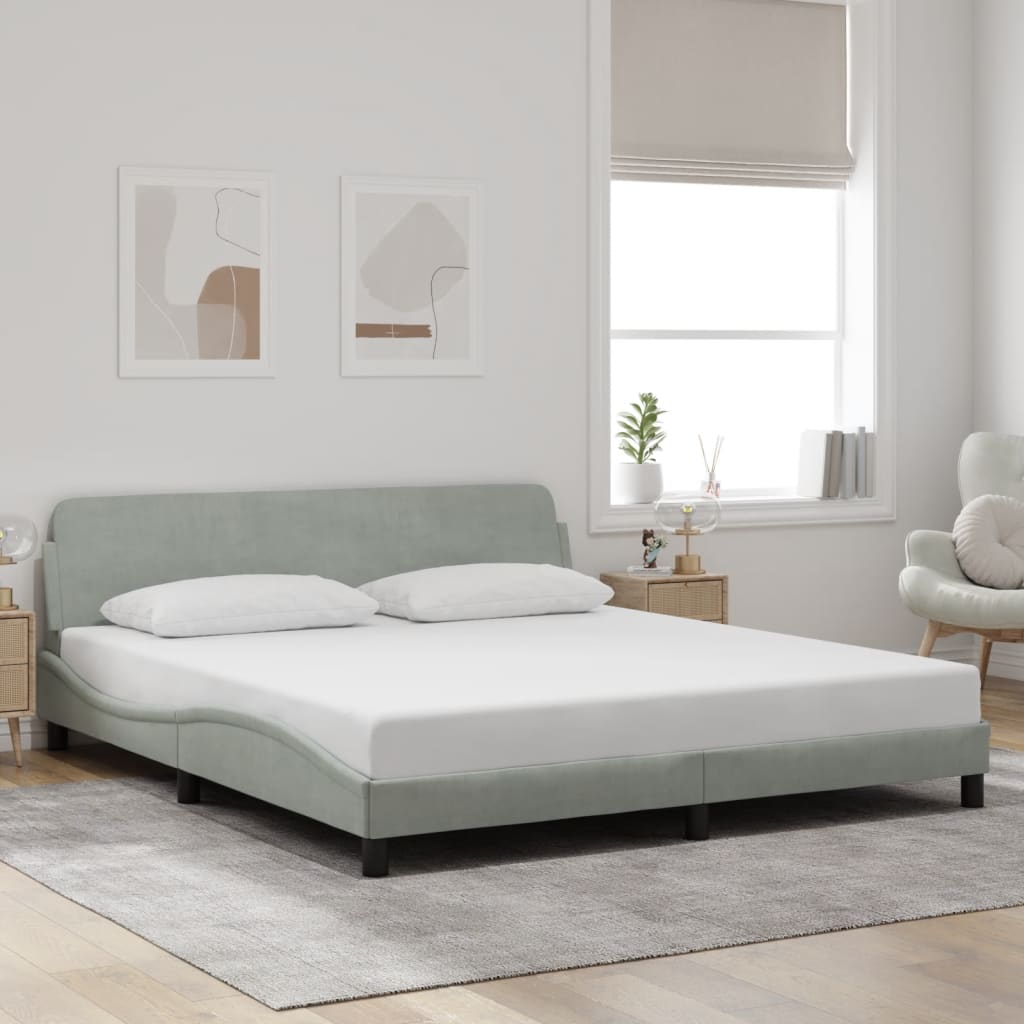 Bettgestell "Dover" Hellgrau 180x200 cm Samt