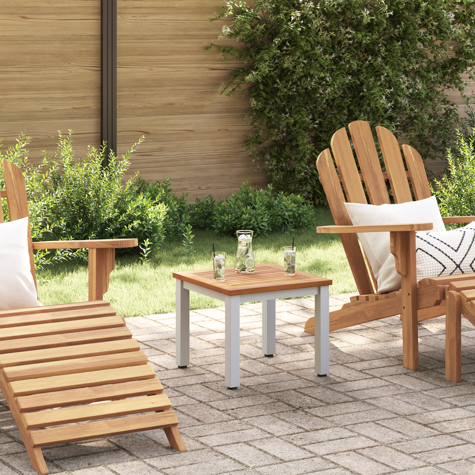 Garten Beistelltisch 45x45x38 cm Massiv Akazienholz