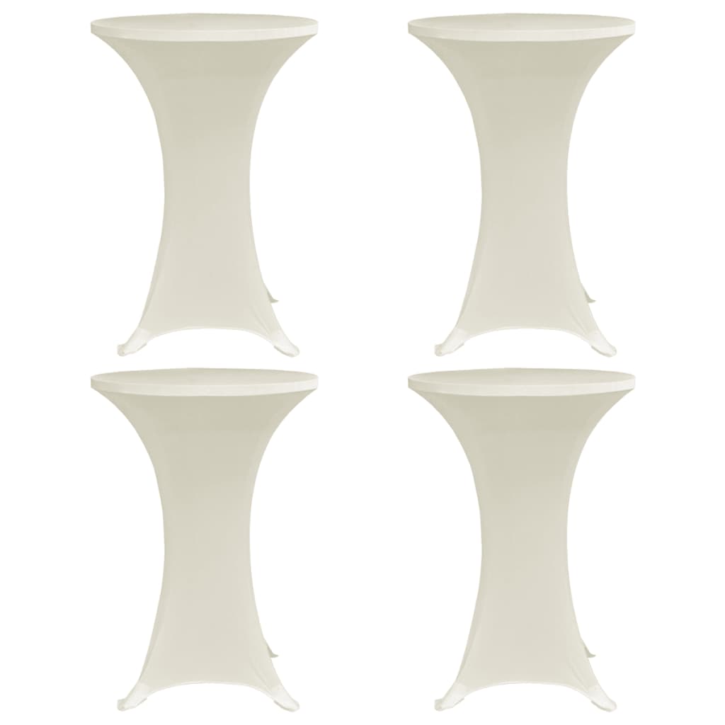 Stehtischhussen 4 Stk. Ø 70 cm Creme Stretch