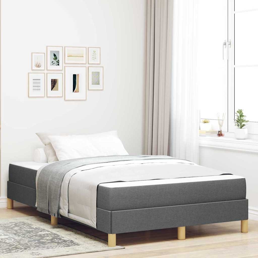 Boxspringbett Taupe, Braun 120 x 200 cm Stoff, Ingenieurholz
